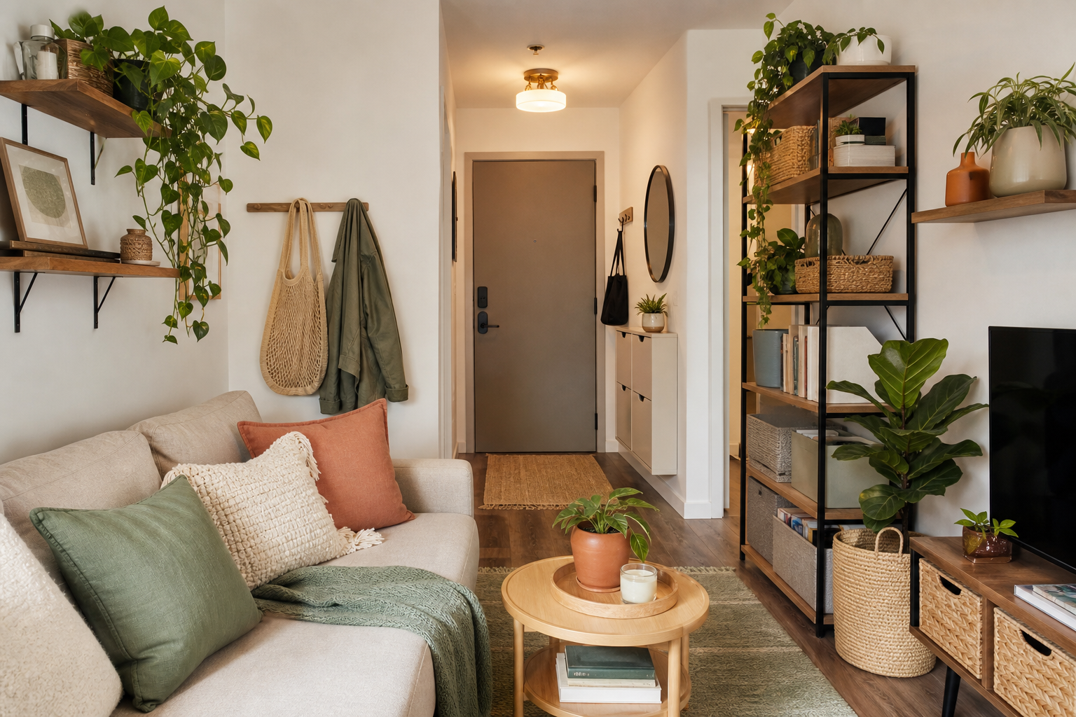 Cozy small living room decor and storage ideas